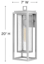 Hinkley Lighting Republic 20" Outdoor 1 Light Wall, Nickel/Clear - 1005SI-LL