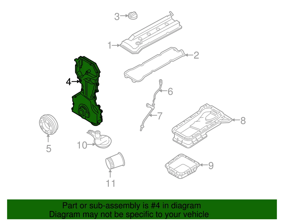 Nissan Altima 2007-2013 genuino - cubierta de distribución 13500-JA00B Foto 3 de 3