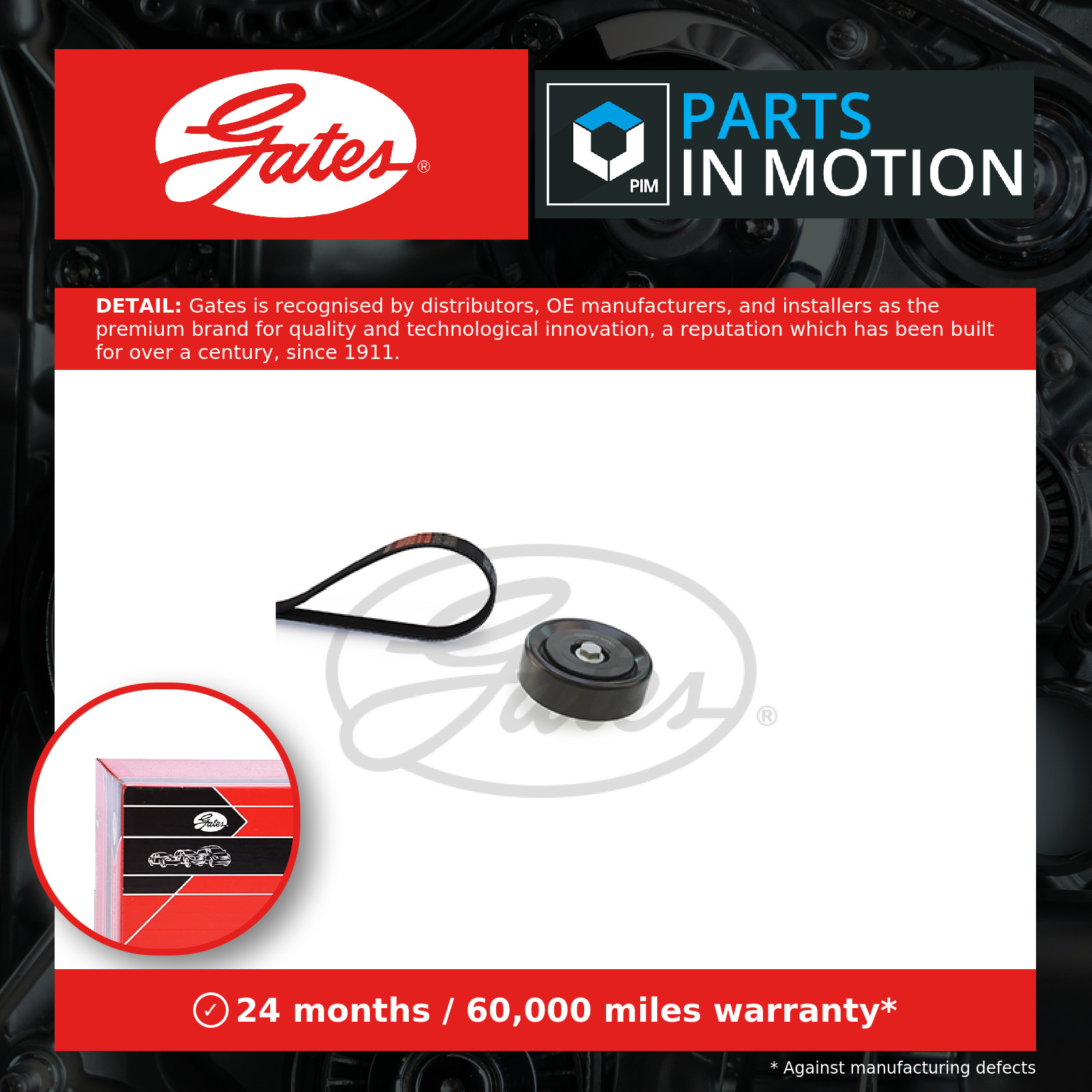GATES K036PK1255 V-Ribbed Belt Set for HYUNDAI,KIA - Image 24