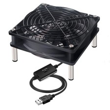 USB Computer Cooling Fan 5V USB Power with Speed Controller USB Router Fan fo...