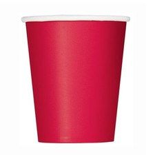 Red Paper Cups 270ml - Pack of 14