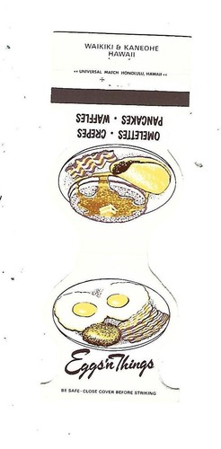 Eggs'nThings  Restaurant  Matchcover  Waikiki -Kaneohe