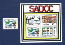 TANZANIA - Scott 256 & 257a - MNH S/S - SADCC, flags, map, petroleum - 1985