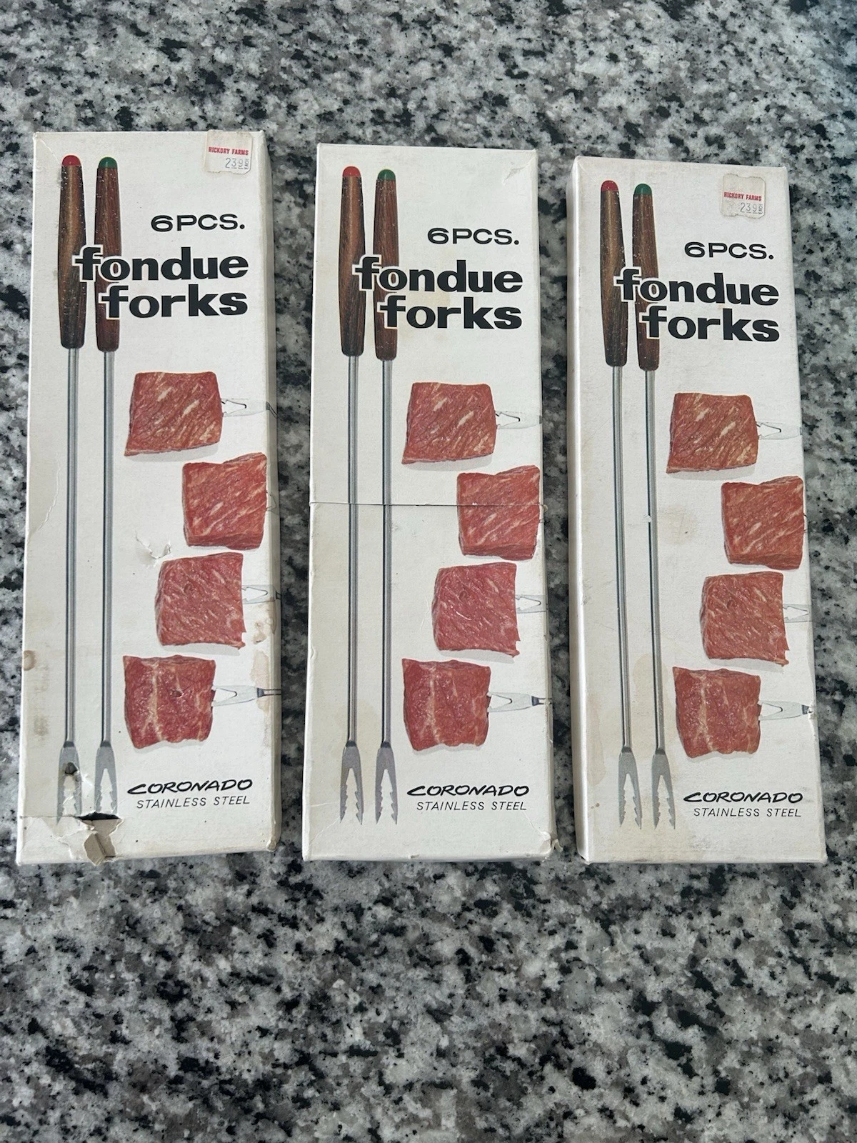 Vintage Coronado Stainless Steel Fondue Forks Set of 6 Wood Handles.
Opens in a new window or tab