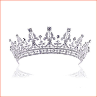 Hochzeit Tiara Silber Diadem Strass Brautkrone Haarschmuck Damen MäDchen