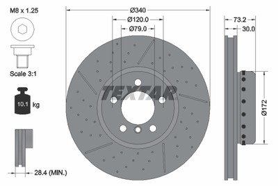 Textar 92265025 Brake Disc for BMW, BMW (Brilliance)