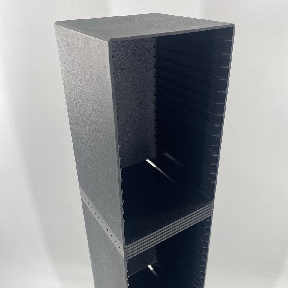 Laserline 50 CD Media Tower Rack Stand Black Plastic Storage Organizer Vintage - Image 2 of 4
