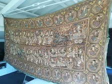 Splendido antico Arazzo  birmano da parete sec XIX 3,5 x 1,7 mt