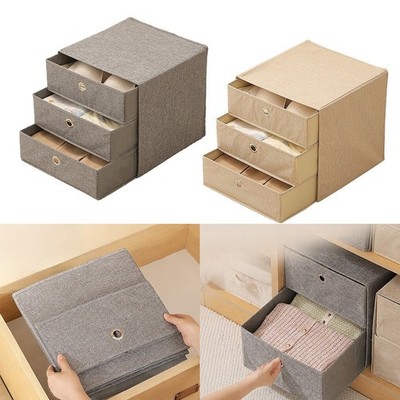 Stapelbare Aufbewahrungsboxen aus Stoff mit Schubladen 36 cm x 36 cm x 36 cm gra