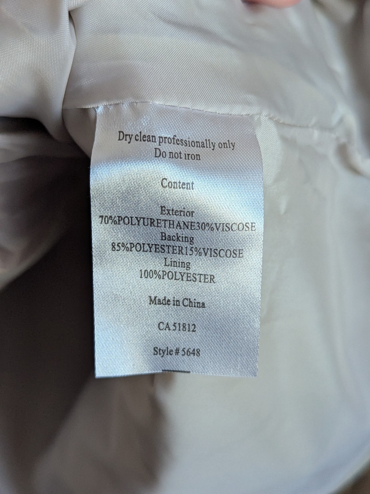 AMERI MODE Faux Leather Jacket Taupe w Studs & Em… - image 5