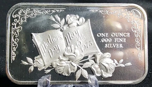 1973 Mothers Day Madison Mint 1 oz. Silver .999 Fine Art Bar