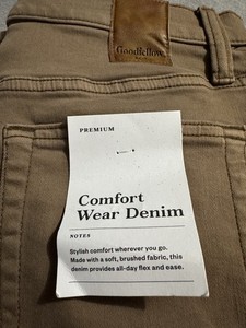 Goodfellow & Co Men’s 32x34 Comfort Wear Denim Slim Straight Brown Jeans Pockets