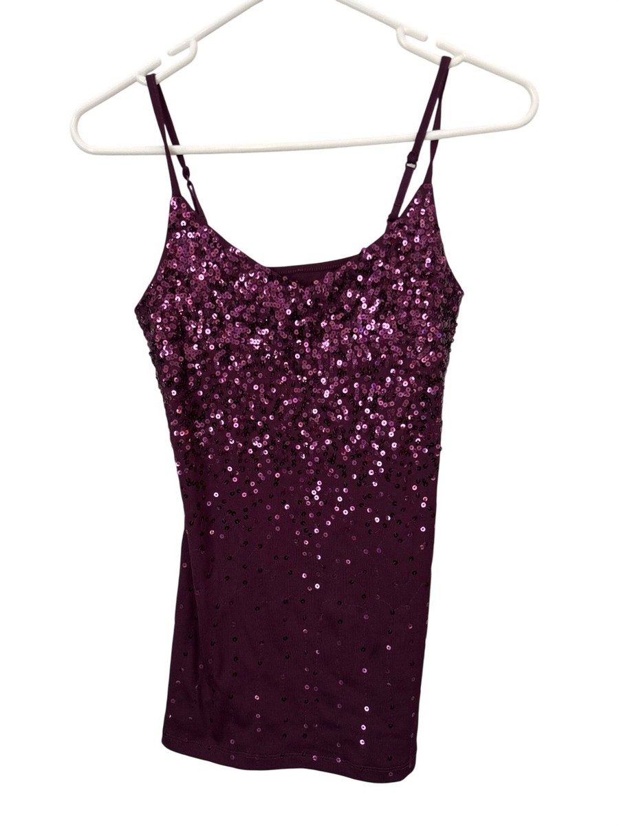Y2K Vanity Essentials Camisole Size Medium Sequin Sleeveless V