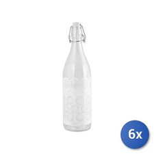 6x Bottles Chio Glass with Decoration Lace And Capacity Of Lt 1