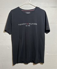 Tommy Hilfiger Embroidered Logo Short Sleeve T Shirt Navy Blue Kids XL