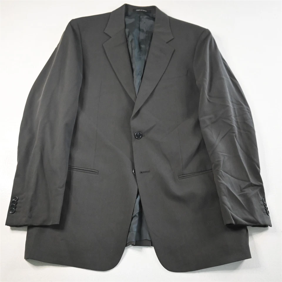 Vtg Armani Collezioni 42R 36x34 Green Gray 100% Wool Mens Jacket Pants Suit - Image 2 of 4