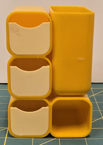 MCM Atomic Modular Desk Organizer Yellow 3 Drawers 1 Cup