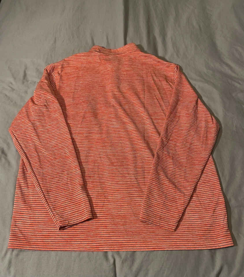 Pulôver esportivo Nike Pro Dri-FIT masculino XXL listrado vermelho/preto manga longa 1/4 zíper - Imagem 2 de 4