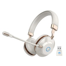 Wireless Headset with Mic for Work, Wireless Headset with Noise Cancelling Mi...