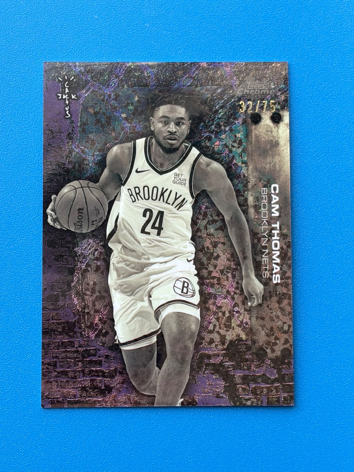 2025-26 Topps Chrome Cactus Jack Cam Thomas Purple Mini Diamond /75