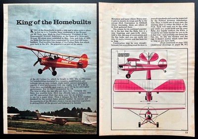 Baby Ace  King of the Homebuilt Planes  1973 article 1st EAA Homebuilder design