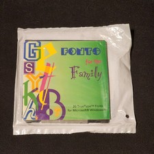 NEW Microsoft Fonts For The Family 20 TrueType Windows Floppy Disk Vintage