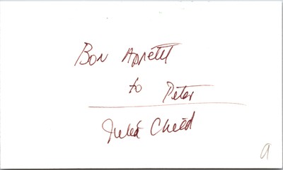 I Was a Child　Gottfried Helnwein　直筆サイン入り Julia Child - Chef & T.V. Personality - 3x5 Card - Signed