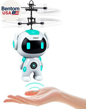 Flying Robot Toys for Kids, Flying Ball Hand Operated Drones with LED Light Indo