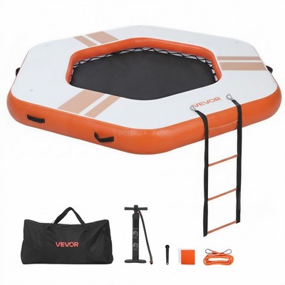 VEVOR Inflatable Floating Dock 8.5x8.5 FT with Portable Bag & Detachable Ladder