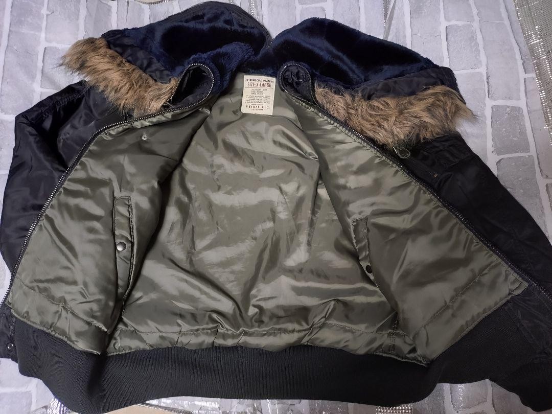 AVIREX N-2B Bomber Flight Jacket XL Black Width 68cm Length 73.5cm