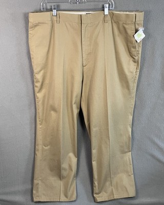 KingSize Men's Stain Resistant Expand Waist Chino Pants Size 46x28  Khaki NWT