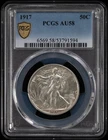 1917 Walking Liberty Half PCGS AU-58
