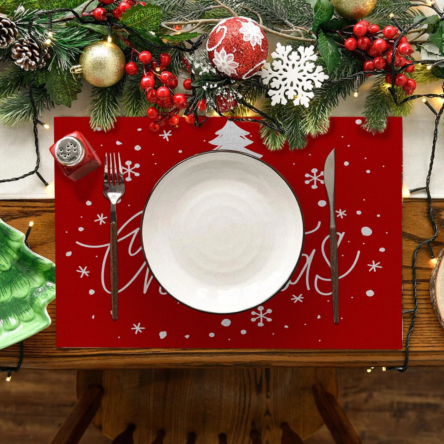 Merry Christmas Placemats for Dining Table