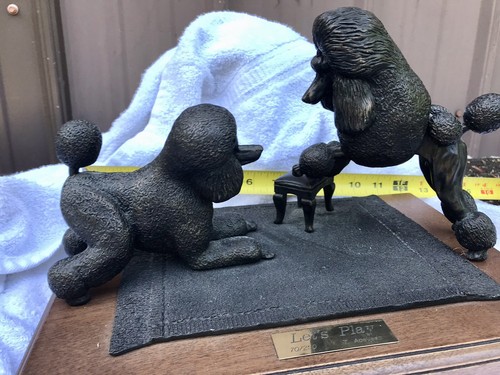 Tony Acevedo two Poodles Cast Bronzed Resin Sculpture - Picture 3 of 24
