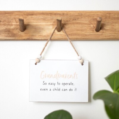 Holzschild Großeltern Hängeschild Humorvoll Lustig Enkelkind Enkelkinder