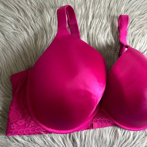 Joyspun Plunge Bra Women's Size 46DDD Pink Padded Push Up Underwire Back Closure - Picture 3 of 6