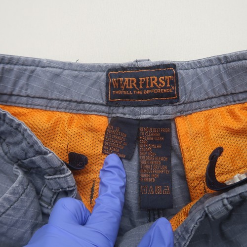 Wear First Boys Youth Cargo Shorts Size 12 Blue Cotton Stretch Ripstop - Picture 4 of 7
