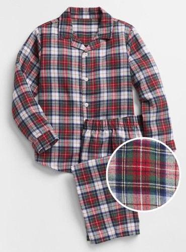 GAP Kids Boys NEW Size 4 Fleece Plaid Holiday Long Sleeve 2 Pc Pajama PJs - Bild 2 von 2