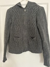 OLD NAVY Grey Cable Knit Hoodie Sweater Zipper Long sleeves M.