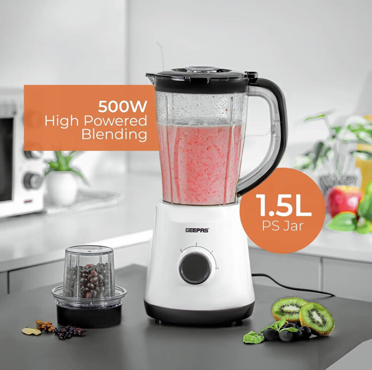 Geepas 500W Blender Processor Mixer Smoothie Maker Coffee Spice Grinder White eBay