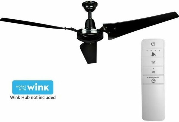 Hampton Bay 60 in. Indoor Black Smart Ceiling Fan Wall ...