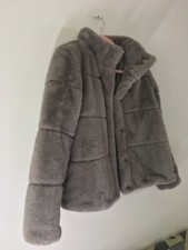 Grey Furry Coat Size 16