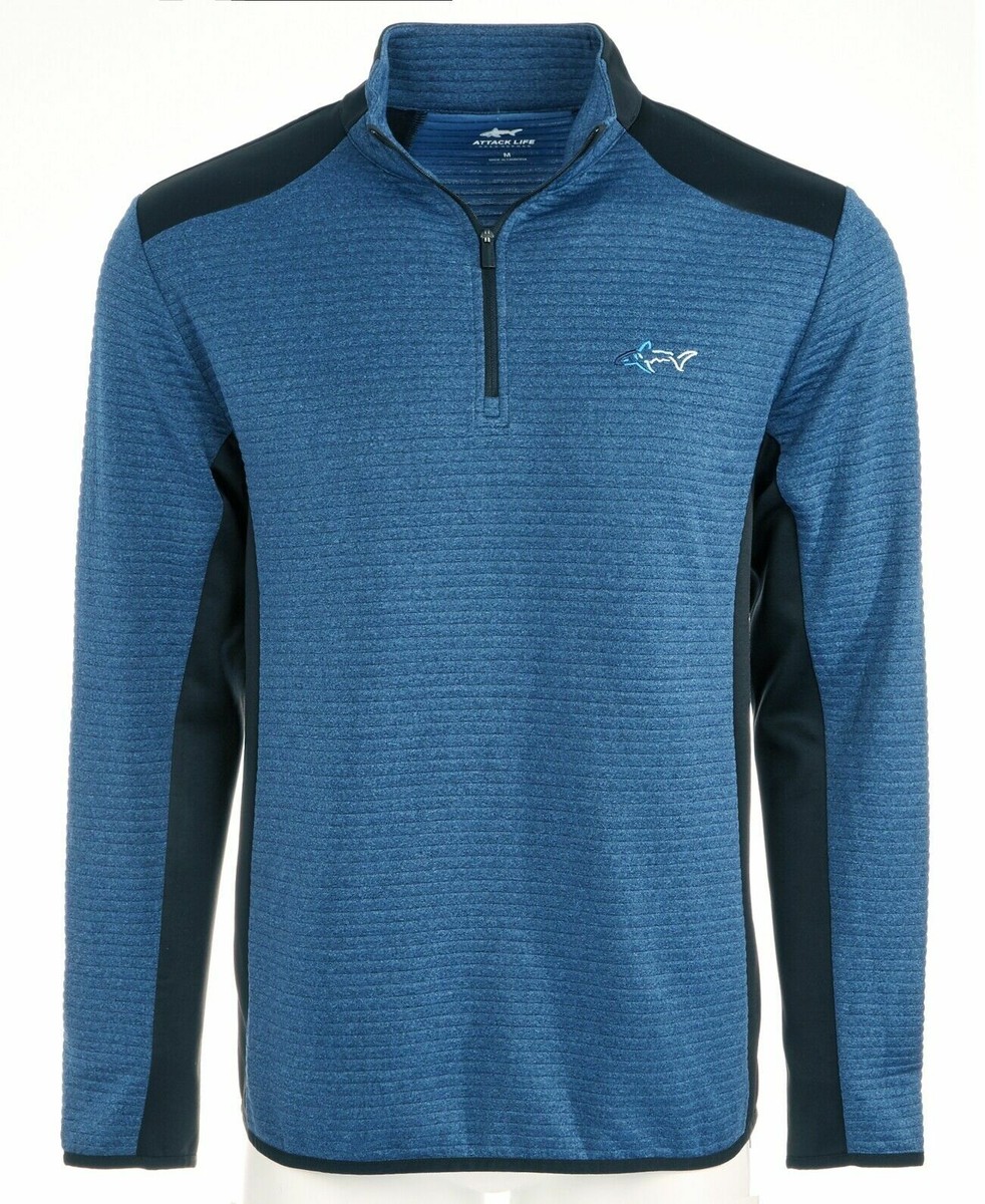 新品タグ付き❣️グッド グリーフCREWNECKNO SLEEVETOP ネイビー New Greg Norman Attack Life Quarter Zip Textured Golf Pullover
