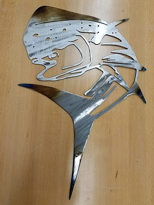 Mahi mahi Dolphin fish metal wall art plasma cut decor gift idea