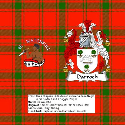 Scottish Clan Crest Darroch Rock Slate 14cm x 14cm Top Qualität Schiefer