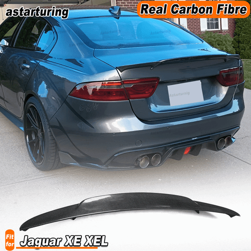Fit For Jaguar XE XEL X760 2016-18 REAL Carbon Fiber Rear Trunk Spoiler Wing Lip - Picture 1 of 11