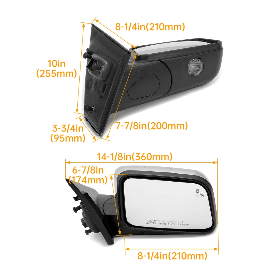 Espejo retrovisor eléctrico señal térmica para Ford Edge 2011-14 charco luz pasajero lado derecho Foto 2 de 4