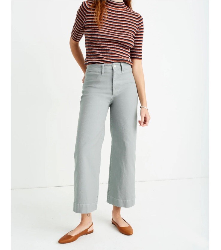 MADEWELL SLIM EMMETT WIDE-LEG CROP Size: 26