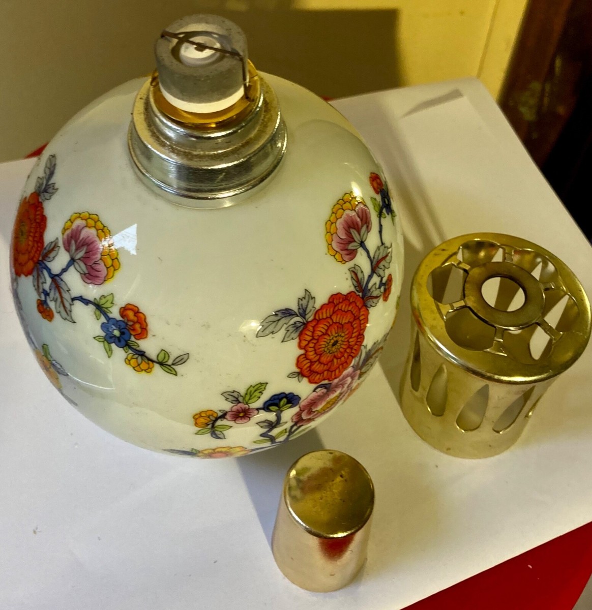 Lampe Berger Ancienne En Faïence Paris - N°7 - Diffuseur De Parfum Floral