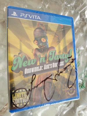 Oddworld: Abe's Oddysee New 'n Tasty PSVita Vita Signed Autograph Lorne Lanning